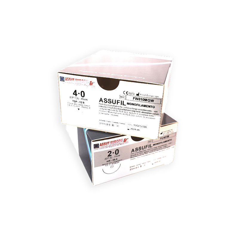 АССУФІЛ МОНОФІЛАМЕНТО (полідіоксанон) USP1 150см посилена колюча голка 50 мм 1/2